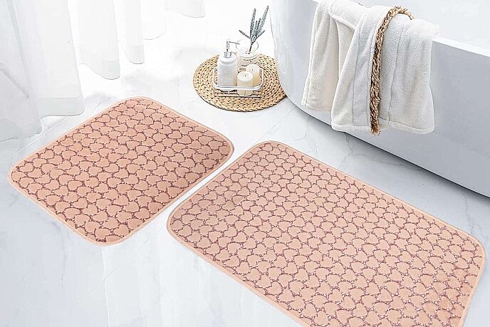 Jassrug Leila Kalp Embos Kaymaz Taban İkili Klozet Takımı 60x100 ve 50x60 Pudra - 1