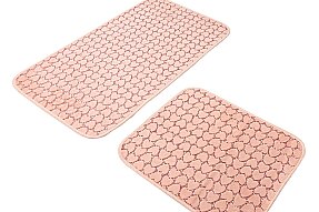 Jassrug Leila Kalp Embos Kaymaz Taban İkili Klozet Takımı 60x100 ve 50x60 Pudra - 2