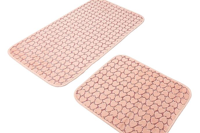 Jassrug Leila Kalp Embos Kaymaz Taban İkili Klozet Takımı 60x100 ve 50x60 Pudra - 2