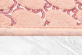 Jassrug Leila Kalp Embos Kaymaz Taban İkili Klozet Takımı 60x100 ve 50x60 Pudra - 4