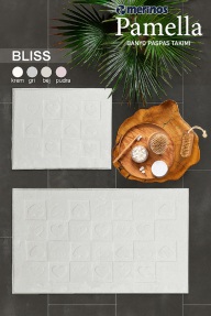 Merinos Pamella 2 Li Banyo Paspas Takımı Bliss Krem - 2