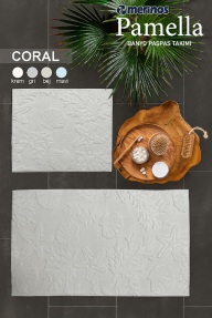 Merinos Pamella 2 Li Banyo Paspas Takımı Coral Krem - 2
