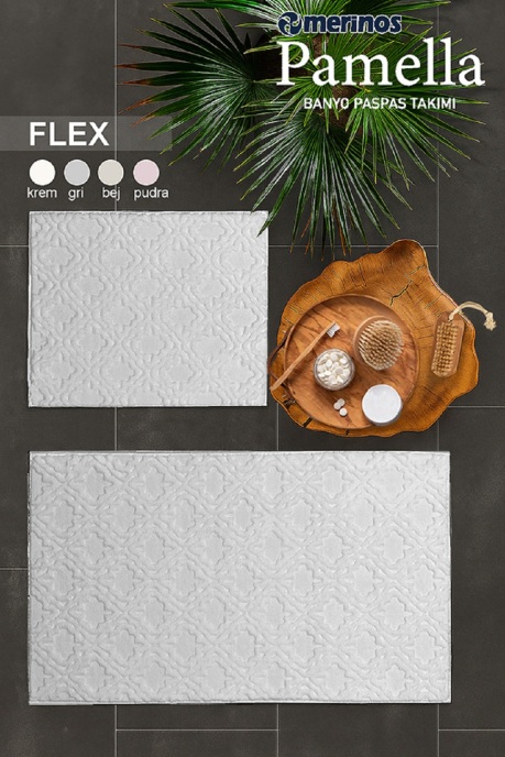 Merinos Pamella 2 Li Banyo Paspas Takımı Flex Krem - 2