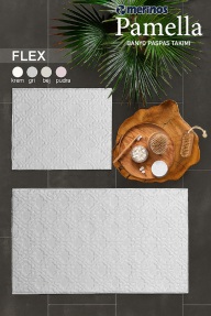 Merinos Pamella 2 Li Banyo Paspas Takımı Flex Krem - Merinos