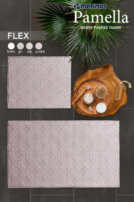 Merinos Pamella 2 Li Banyo Paspas Takımı Flex Pudra - 2