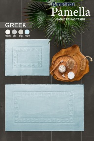 Merinos Pamella 2 Li Banyo Paspas Takımı Greek Mavi - 2