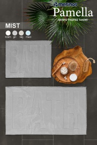 Merinos Pamella 2 Li Banyo Paspas Takımı Mist Gri - Merinos