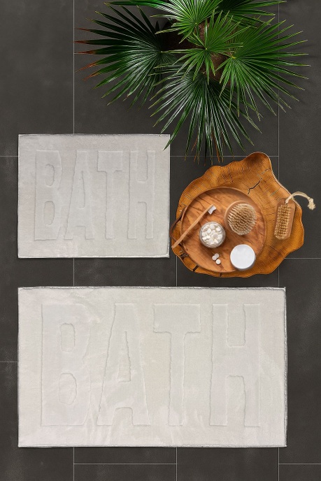 Merinos Pamella 2 Li Banyo Paspas Takımı Mist Krem - 1