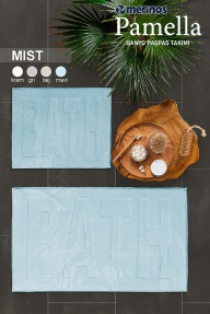 Merinos Pamella 2 Li Banyo Paspas Takımı Mist Mavi - Merinos