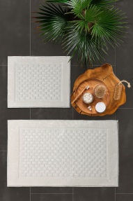 Merinos Pamella 2 Li Banyo Paspas Takımı Neat Krem - Merinos