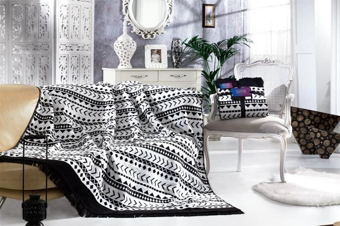Aksu Silver Collection Çift Kişilik Pamuklu Çift Taraflı Battaniye 180x220 Erica - 1
