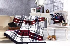 Aksu Silver Collection Çift Kişilik Pamuklu Çift Taraflı Battaniye 180x220 Lou - 1