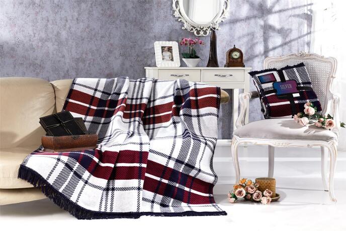 Aksu Silver Collection Çift Kişilik Pamuklu Çift Taraflı Battaniye 180x220 Lou - 1