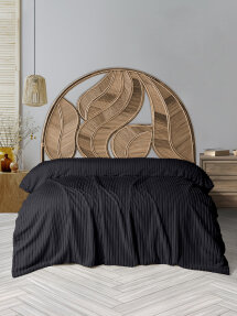 Dolce Bonita Home Wellsoft Fitilli Battaniye 200x220 Antrasit - Uyku Bandı Hediyeli - Dolce Bonita Home