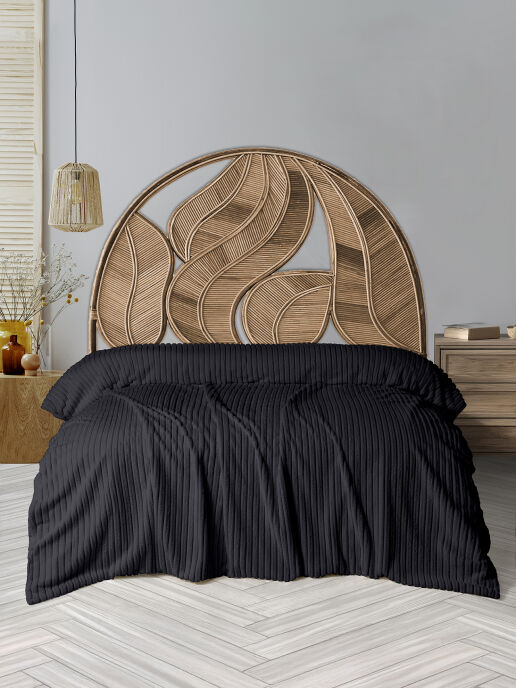 Dolce Bonita Home Wellsoft Fitilli Battaniye 200x220 Antrasit - Uyku Bandı Hediyeli - 1