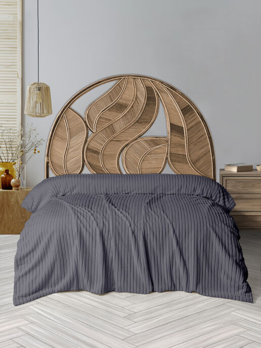 Dolce Bonita Home Wellsoft Fitilli Battaniye 200X220 Gri - Uyku Bandı Hediyeli - 1