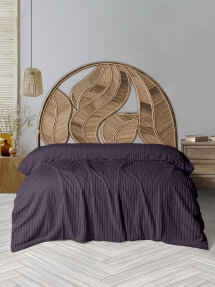 Dolce Bonita Home Wellsoft Fitilli Battaniye 200x220 Kül Moru - Uyku Bandı Hediyeli - Dolce Bonita Home