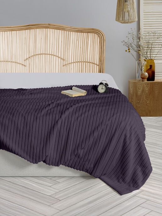 Dolce Bonita Home Wellsoft Fitilli Battaniye 200x220 Kül Moru - Uyku Bandı Hediyeli - 2