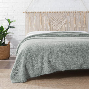 Dolce Bonita Home Wellsoft Sherpa Battaniye 200x220 Haki - Uyku Bandı Hediyeli - Dolce Bonita Home