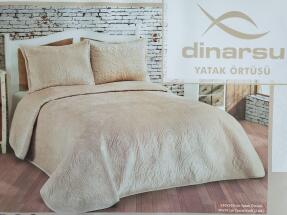 Dinarsu Yatak Örtüsü Seti 3 Parça Çift Kişilik 230x250 Olivia Mocha - 1