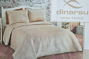Dinarsu Yatak Örtüsü Seti 3 Parça Çift Kişilik 230x250 Olivia Mocha - Dinarsu