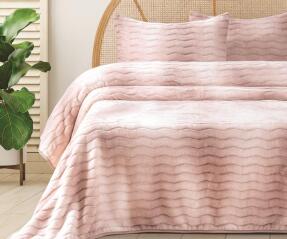 Merinos Dream Home 3 Parça Çift Kişilik Battaniye Seti Kutulu 220x240 Blush - 1