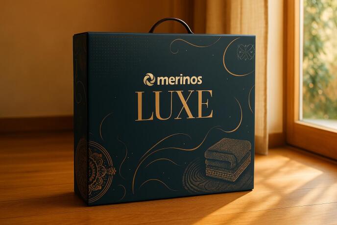 Merinos Luxe 3 Parça Çift Kişilik Yatak Örtüsü Seti Kutulu 230x250 Petek Pudra - 4