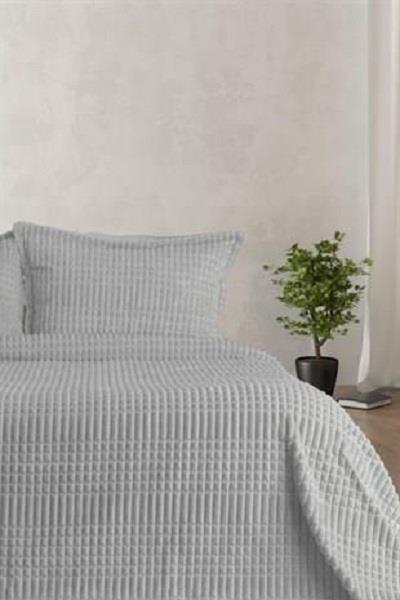 Merinos Modern Line 3 Parça Çift Kişilik Battaniye Seti Kutulu 220x240 Gri - 1