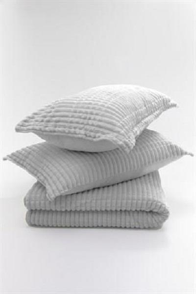 Merinos Modern Line 3 Parça Çift Kişilik Battaniye Seti Kutulu 220x240 Gri - 2