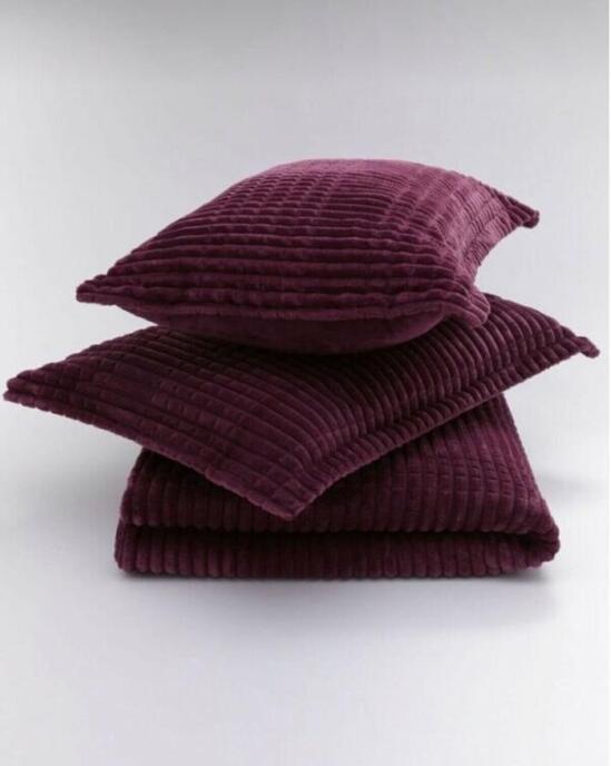 Merinos Modern Line 3 Parça Çift Kişilik Battaniye Seti Kutulu 220x240 Cherry - 3