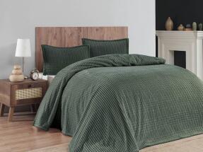 Merinos Modern Line 3 Parça Çift Kişilik Battaniye Seti Kutulu 220x240 Haki - 1
