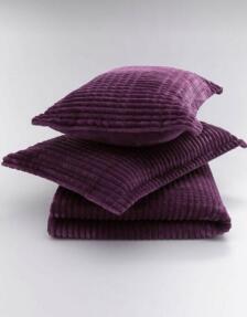 Merinos Modern Line 3 Parça Çift Kişilik Battaniye Seti Kutulu 220x240 Mürdüm - 2