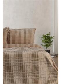 Merinos Modern Line 3 Parça Çift Kişilik Battaniye Seti Kutulu 220x240 Mocha - 1