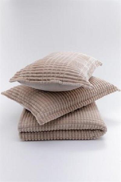 Merinos Modern Line 3 Parça Çift Kişilik Battaniye Seti Kutulu 220x240 Mocha - 2