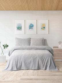 Merinos Modern Twist 3 Parça Çift Kişilik Battaniye Seti Kutulu 220x240 Açık Gri - 2