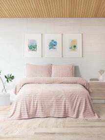 Merinos Modern Twist 3 Parça Çift Kişilik Battaniye Seti Kutulu 220x240 Blush - 2