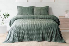 Merinos Modern Twist 3 Parça Çift Kişilik Battaniye Seti Kutulu 220x240 Haki - 1