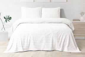 Merinos Modern Twist 3 Parça Çift Kişilik Battaniye Seti Kutulu 220x240 Kemik - 1