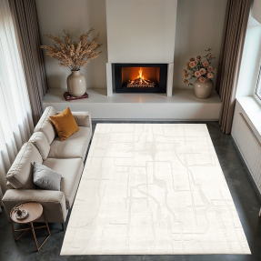 DİNARSU ALAÇATI PÜSKÜLLÜ PARÇA HALI 150X230 WOLT A.BEJ - Dinarsu