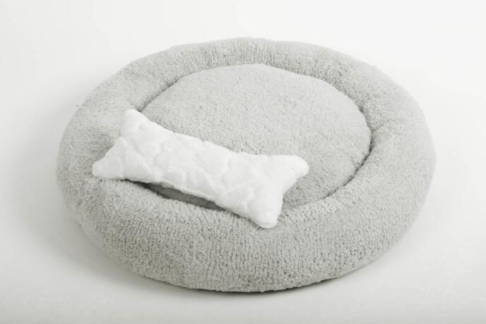 Cookie Pet Sherpa Polar Yıkanabilir Yuvarlak Köpek Kedi Yatağı 50 Açık Gri - 2