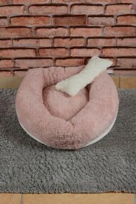 Cookie Pet Sherpa Polar Yıkanabilir Yuvarlak Köpek Kedi Yatağı 50 Açık Pudra - 2