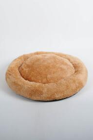Cookie Pet Sherpa Polar Yıkanabilir Yuvarlak Köpek Kedi Yatağı 50 Hardal - 1