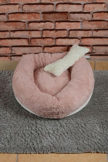Cookie Pet Sherpa Polar Yıkanabilir Yuvarlak Köpek Kedi Yatağı 60 Açık Pudra - 2