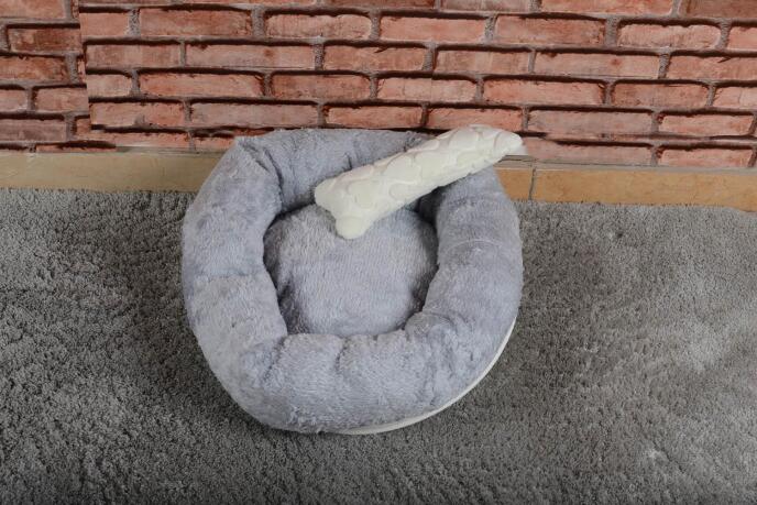 Cookie Pet Sherpa Polar Yıkanabilir Yuvarlak Köpek Kedi Yatağı 60 Gri - 1