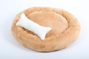 Cookie Pet Sherpa Polar Yıkanabilir Yuvarlak Köpek Kedi Yatağı 60 Hardal - 2