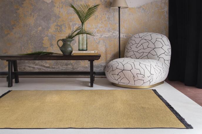 Jassrug Saçaklı Dokuma Kilim 120x180 Hardal - 1