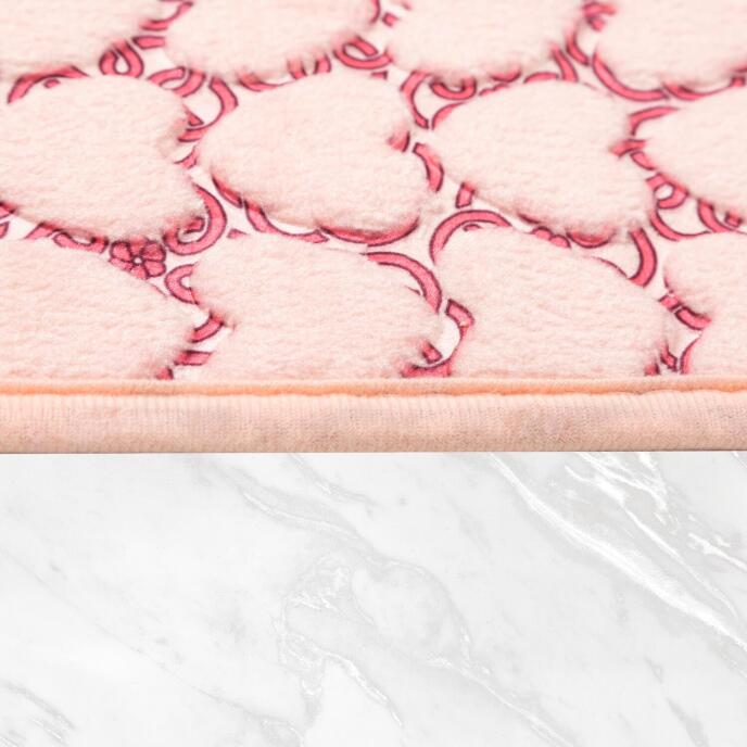 Jassrug Leila Kalp Embos Kaymaz Taban İkili Klozet Takımı 60x100 ve 50x60 Pembe - 3