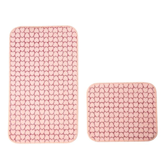 Jassrug Leila Kalp Embos Kaymaz Taban İkili Klozet Takımı 60x100 ve 50x60 Pembe - 4