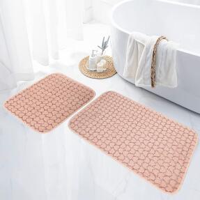 Jassrug Leila Kalp Embos Kaymaz Taban İkili Klozet Takımı 60x100 ve 50x60 Pudra - 1