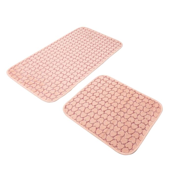 Jassrug Leila Kalp Embos Kaymaz Taban İkili Klozet Takımı 60x100 ve 50x60 Pudra - 5